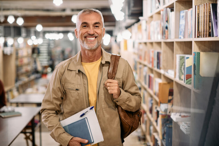 adult student with books