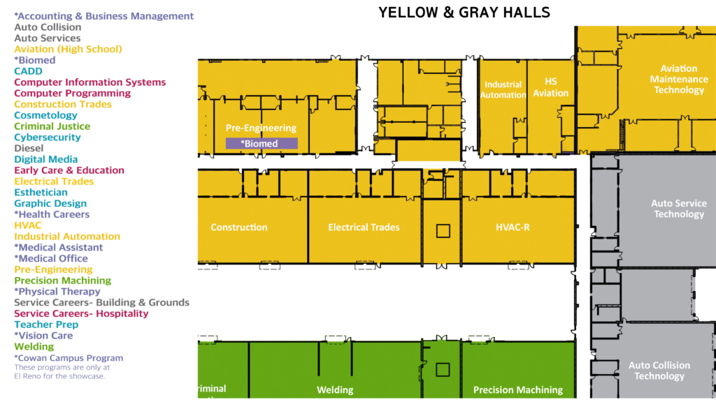 yellow and gray hall map